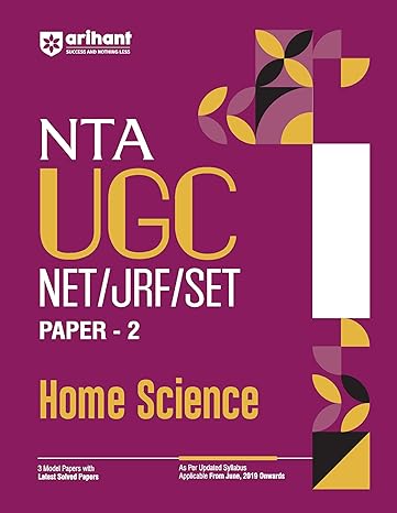 NTA UGC NET/ JRF/ SET PAPER-2 Home Science